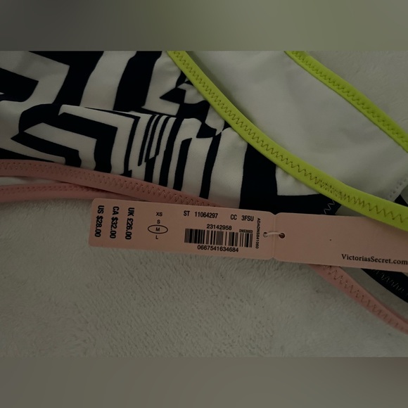 Victoria’s Secret The Strappy Cheeky Bikini Bottom Sz Med Ink Blot Blue White - Picture 8 of 8